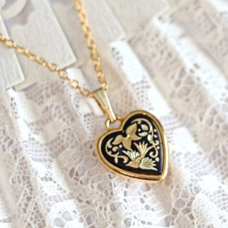 heart damascene pendant