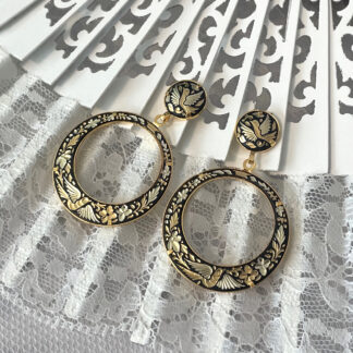 damascene hoop earrings