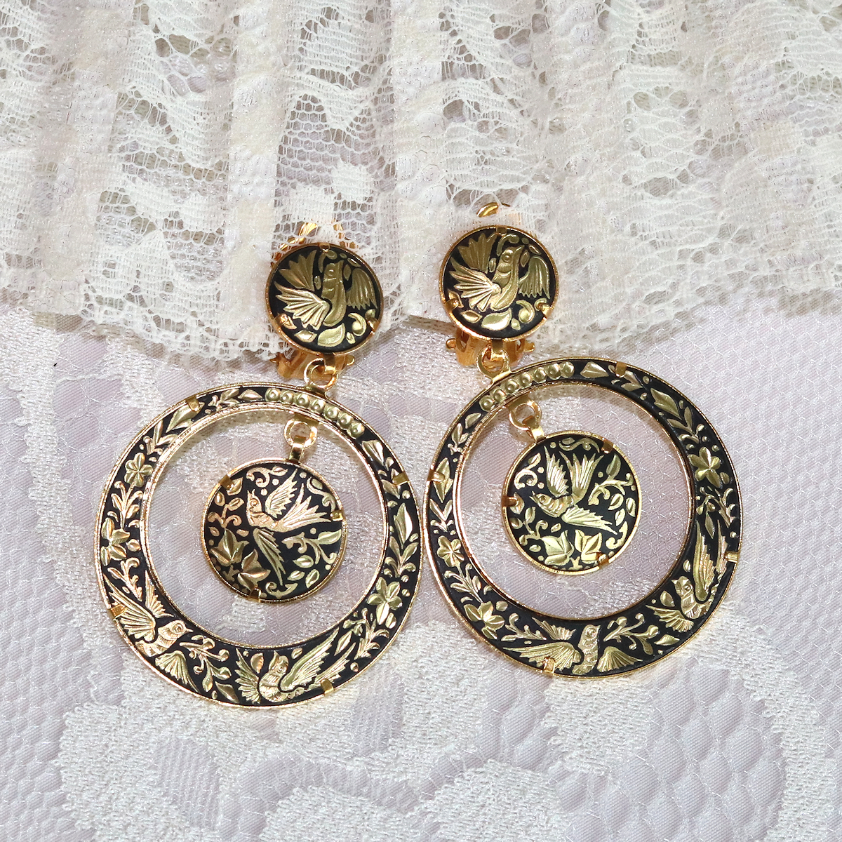 Elegant Damasquino Hoops | Hand Crafted in Toledo Spain