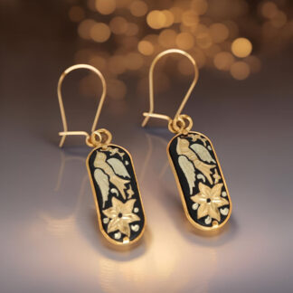damascene wire hook earrings