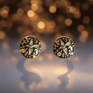 damascene post earrings