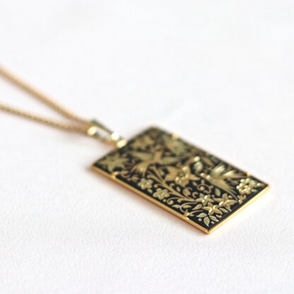 rectangular damascene pendant