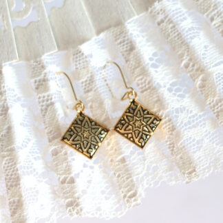 damascene wire hook earrings