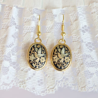 oval damascene earrings