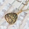 rounded triangle damascene necklace