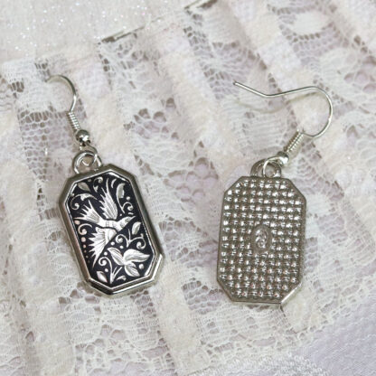 silver damascene earrings