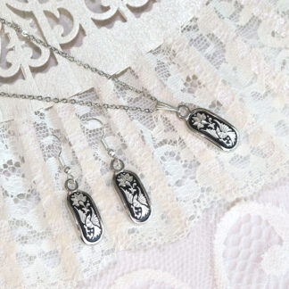 silver damascene jewelry set