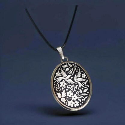 silver oval pendant