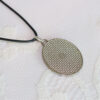 silver oval damasquino pendant