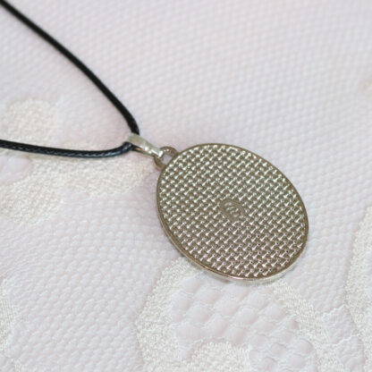 silver oval damasquino pendant