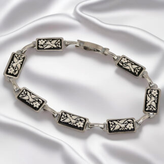 silver damasquino link bracelet