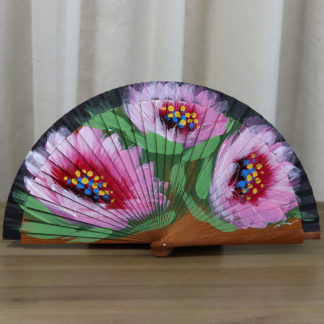 hand painted floral Spanish fan