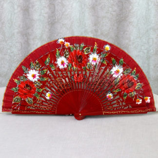 painted carved fan