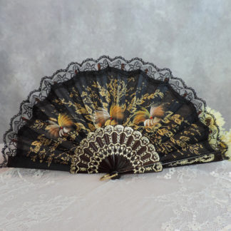 painted fan lace trimmed