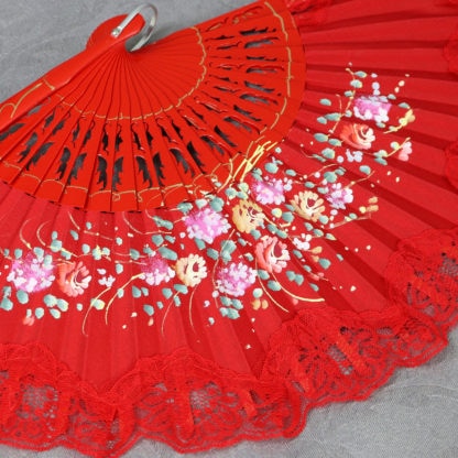 painted lace hand fan