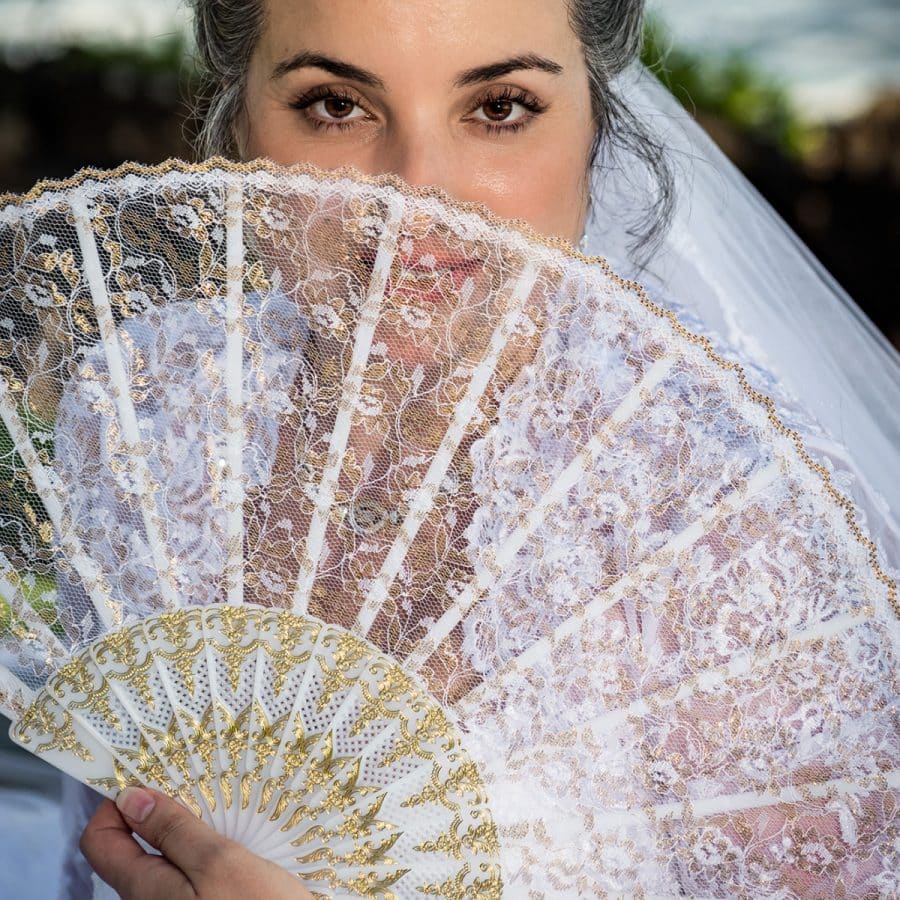 White Lace Fan Flamenco Dance Costume Accessory
