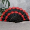 Fabric & Lace Hand Fan 350-3-P