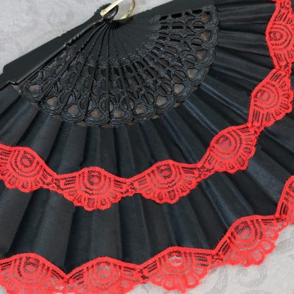 Spanish fan with red lace