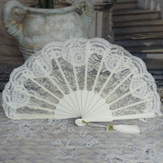 off white wedding fan