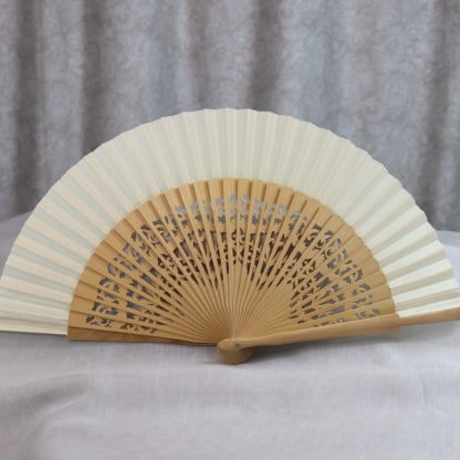 carved wood fans