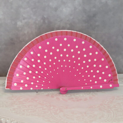 polka dot hand fan