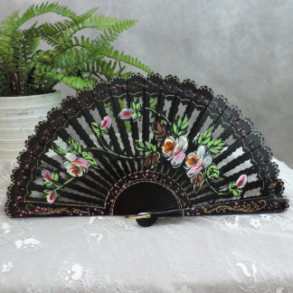 Carved wood fan