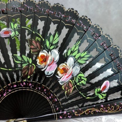 Carved wood fan