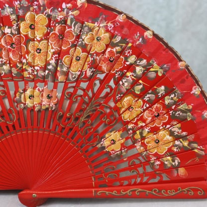 Spanish painted carved fan