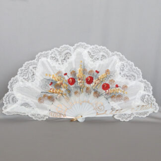 lace trimmed hand painted fan