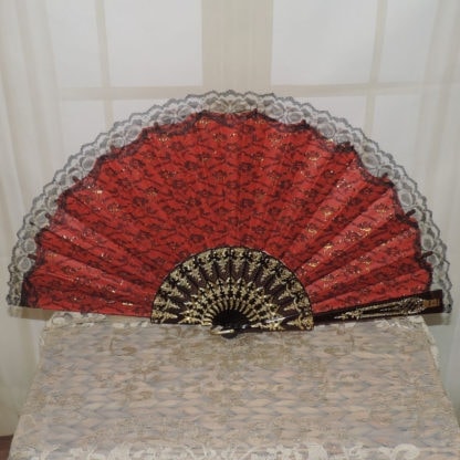 Large lace dance fan