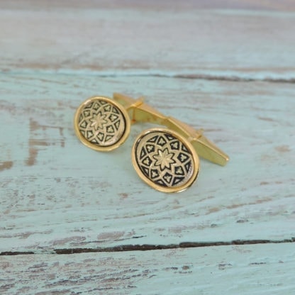 damascene cufflinks