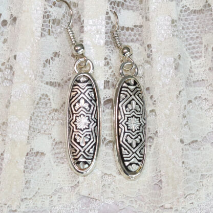 silver damascene earrings