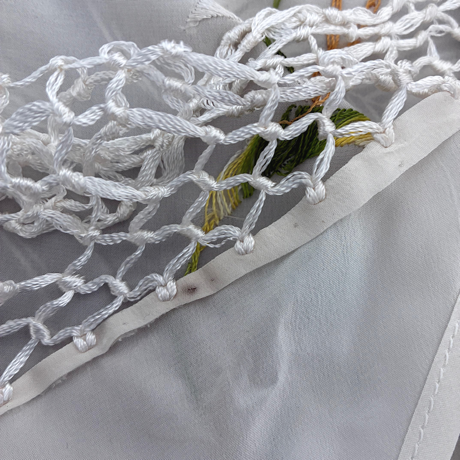 Embroidered Silk Shawl S-303 - Imperfect - Image 4