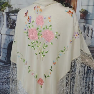 embroidered silk shawl