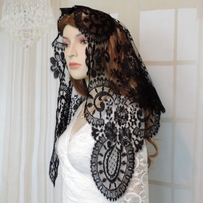 Elegant lace chapel veil