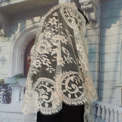 Elegant lace chapel veil